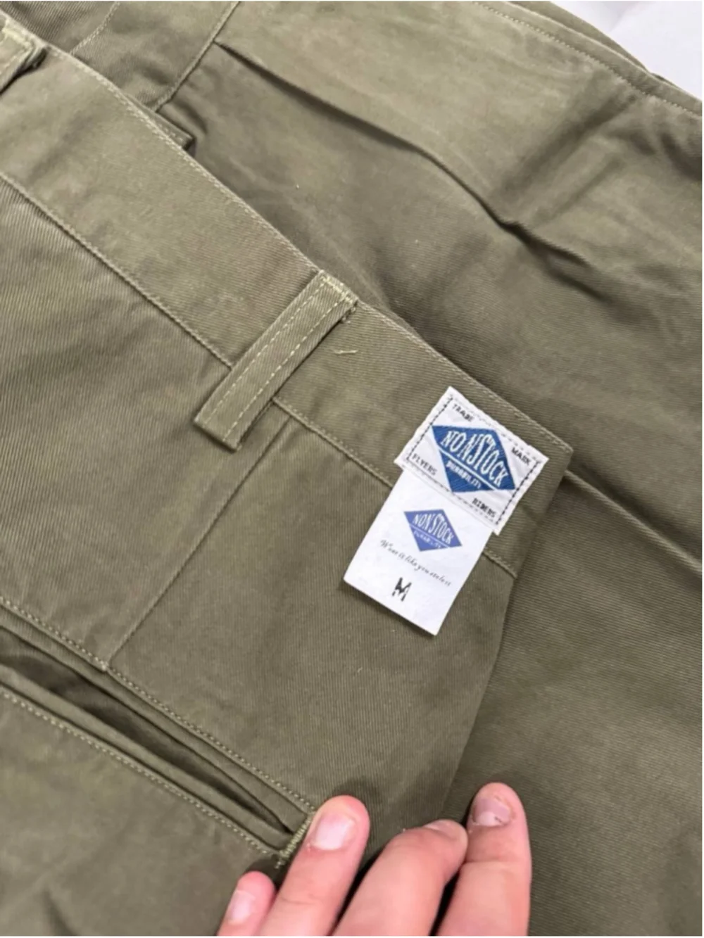 Classic Straight Leg Double Pleated Shorts Olive Non Stock Mfg. Co M 100% Cotton